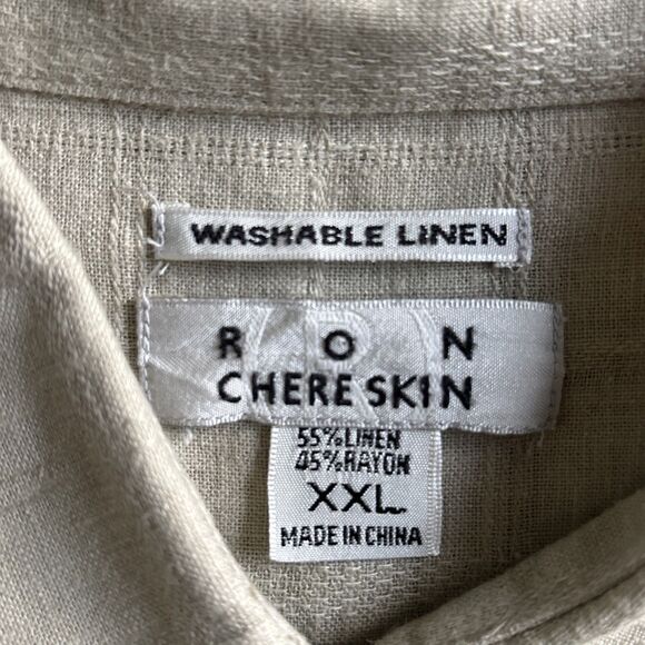 Ron Chereskin Washable Linen Rayon Button Down Shirt Size XXL - Picture 2 of 7